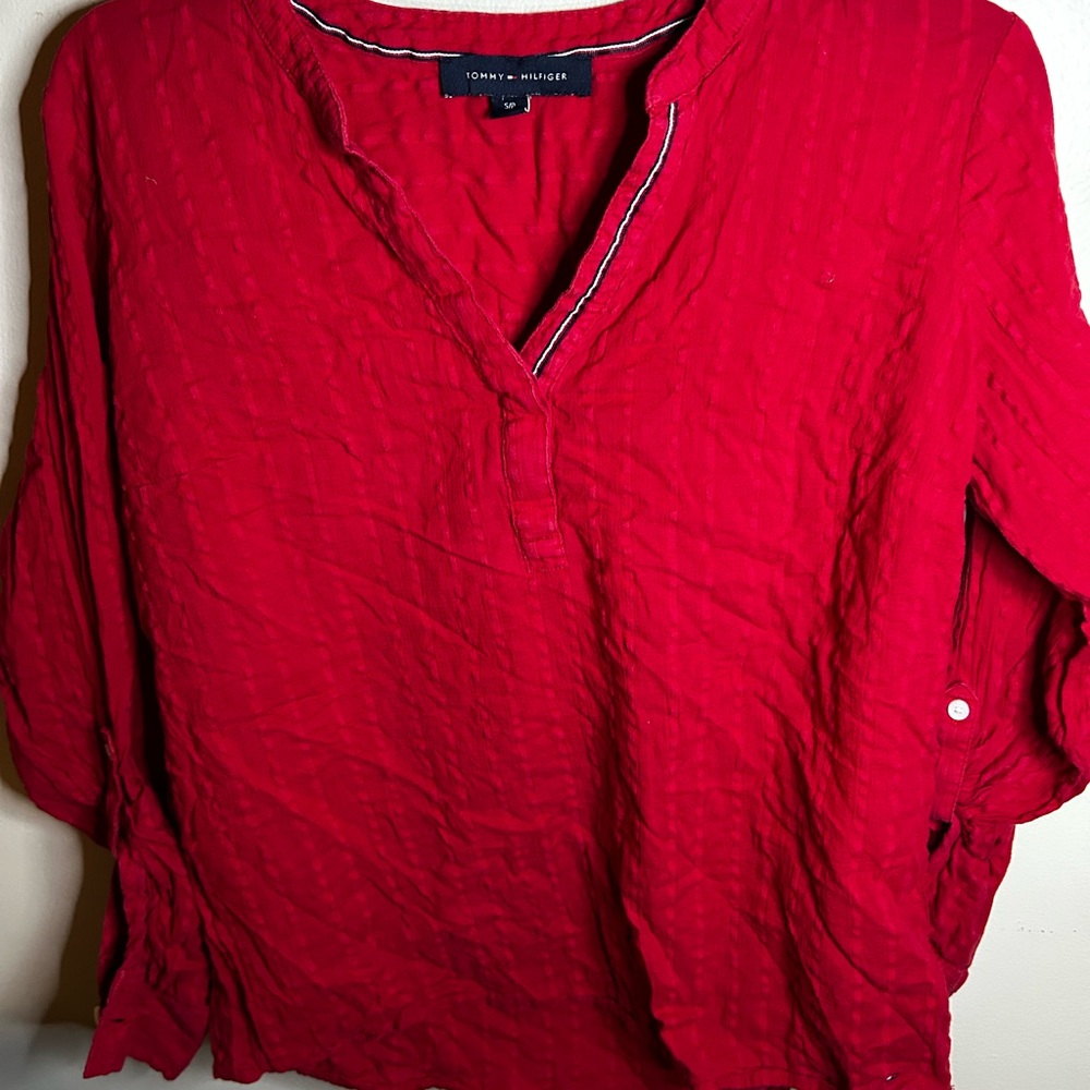 Tommy Hilfiger Vibrant Scarlet Blouse